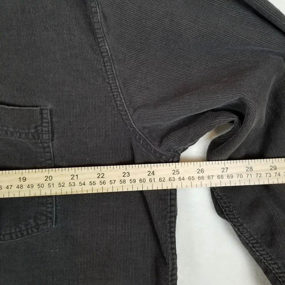 Levis Men XL Corduroy Shirt Charcoal Gray Long Sleeve Button Down WPL-423 Cotton
